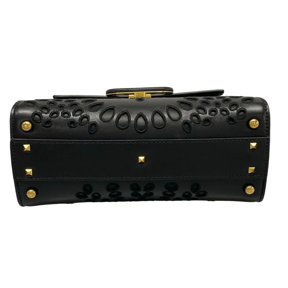 Valentino Garavani V-Sling Small Handbag Leather Chemical Fiber